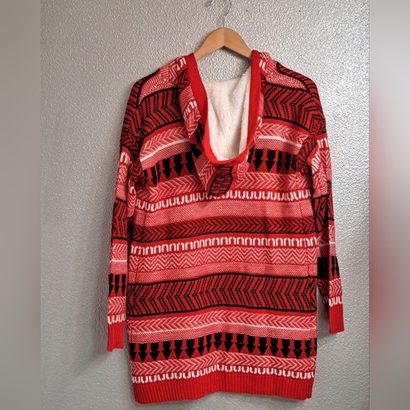 Juniors Open Cardigan With Faux Sherpa Hood   Size 7-9 - Picture 2 of 6